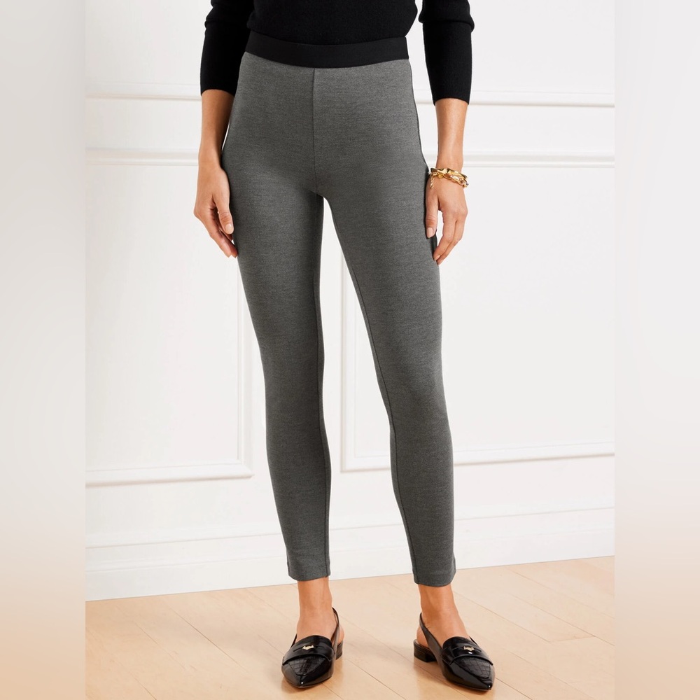 NEW Talbots Soho Ankle Pants Legging‎ Gray Size 16 Pull On Ponte Knit Casual